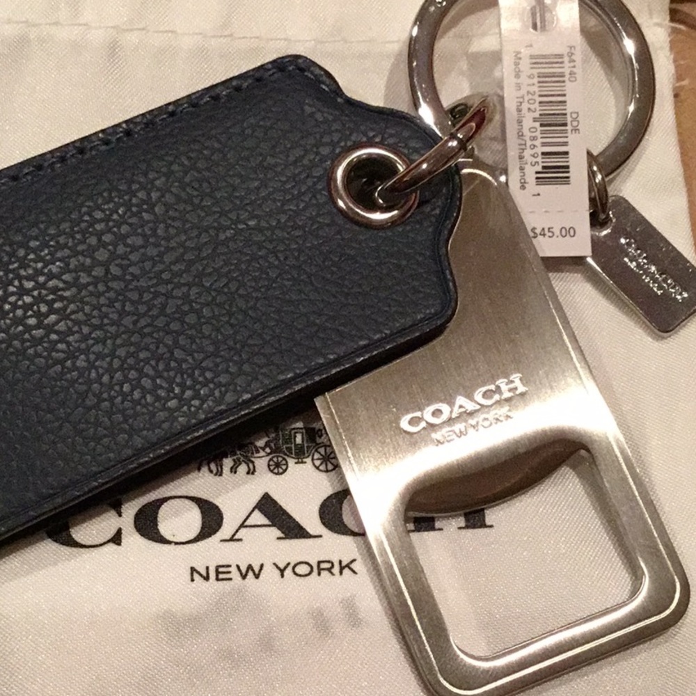Coach leather bottle opener key FOB - Picture 2 of 2